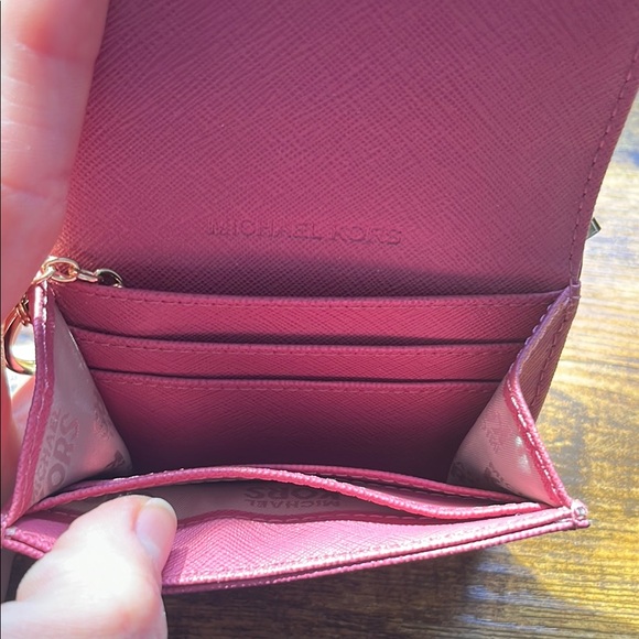 Michael Kors Fuchsia and Light Gray Card Holder - Picture 4 of 5